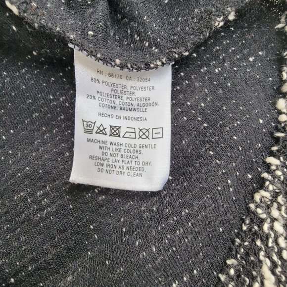 Anthropologie Postmark Womens Black White Textured Peplum Top Small Cap Sleeve - Picture 4 of 7